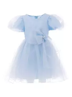 Платье из органзы с бантом для малышей, маленьких девочек и девочек Tulleen, синий