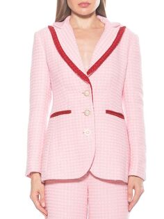 Твидовый пиджак Myra цвета металлик Alexia Admor, розовый