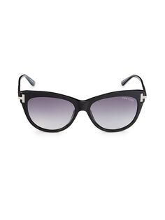 Овальные солнцезащитные очки 56MM Tom Ford, черный