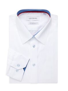 Однотонная классическая рубашка в современном стиле Levinas, белый