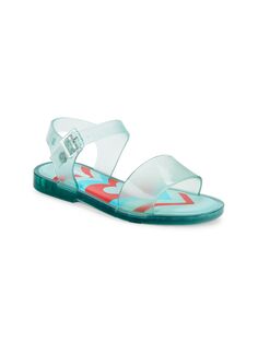 Блестящие прозрачные сандалии Mini Mar для девочек Mini Melissa, цвет Clear Green