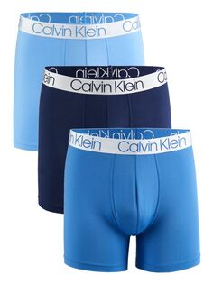 Ультрамягкие трусы-боксеры из трех штук Calvin Klein, цвет Light Blue Multi