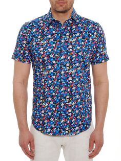 Рубашка на пуговицах приталенного кроя с абстрактным рисунком Robert Graham, цвет Multi