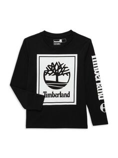 Футболка с логотипом для мальчиков Timberland, черный