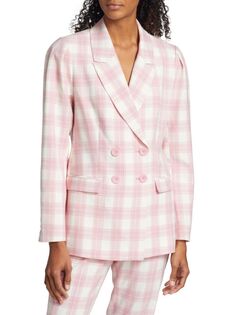 Клетчатый пиджак Amelia Elie Tahari, цвет Pink White Plaid