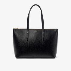 Кожаная сумка-тоут Regent с тисненым логотипом Aspinal Of London, черный