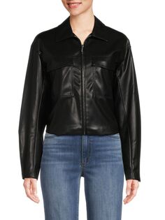 Байкерская куртка на молнии из искусственной кожи Calvin Klein, черный