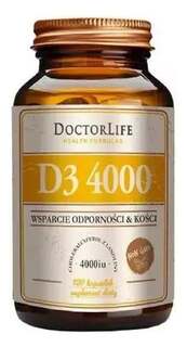 Doctor Life, D3 4000 Биологически активная добавка для иммунитета и поддержки костей 120 капсул
