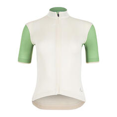 Фирменная женская футболка для велоспорта Пергамент / Зеленый нефрит ISADORE, белый
