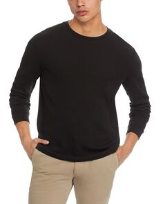 Вязаная футболка Dante стандартного кроя с длинными рукавами и вафельным кроем John Varvatos, цвет Black
