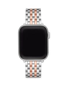 Двухцветный ремешок-браслет 18K для Apple Watch, 38/40/41 мм и 42/44/45/49 мм MICHELE, цвет Silver