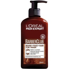 L&apos;Oreal Men Expert Barber Club 3-в-1 гель для умывания для бороды, волос и лица, 200 мл, L&apos;Oreal L'Oreal