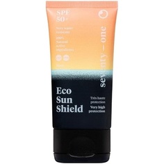 Eco Sun Shield Spf 50+ Очень высокая защита от солнца для лица UV 24 Очень водостойкий 100% минеральные фильтры 100% натуральные Сделано во Франции Карманный размер 50 мл, Seventyone Percent