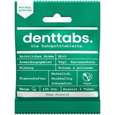 Таблетки зубной пасты Stevia Mint без фтора, 125 таблеток, Denttabs