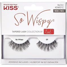 Lash Couture So Wispy Collection, придающие объем накладным ресницам, стиль 01, с клеем для ресниц, наполненным алоэ, Kiss