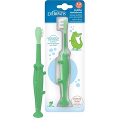 Зубная щетка для малышей «Крокодил», зеленая, Dr. Brown&apos;S