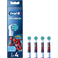 Насадка для электрической зубной щетки Pro Kids с персонажами Человека-паука, очень мягкая щетина для детей от 3 до 4 лет, белые насадки для зубных щеток, Oral-B