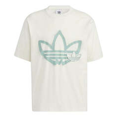 Футболка adidas originals Round Neck Dropped Shoulder Sleeves Large Logo Printing Short Sleeve Unisex White T-Shirt, белый