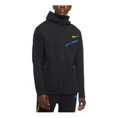 Толстовка Men&apos;s Nike Solid Color Logo Alphabet Hooded Zipper Jacket Black, черный