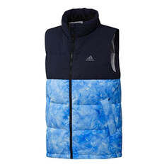 Пуховик adidas Stand Collar Leisure Sports Windproof Warm Down Vest Men Hide Blue, синий