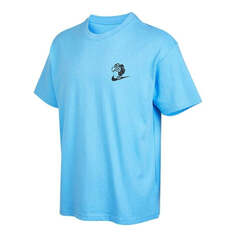 Футболка Men&apos;s Nike Cartoon Pattern Printing Casual Round Neck Short Sleeve Blue T-Shirt, мультиколор