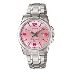 Часы CASIO Stainless Steel Strap Pink Analog, розовый