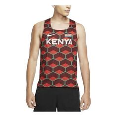 Майка Nike Dri-FIT ADV Team Kenya AeroSwift Running Tank Singlet &apos;Green Red&apos;, красный