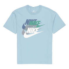 Футболка Men&apos;s Nike Alphabet Large Logo Printing Sports Breathable Short Sleeve Blue T-Shirt, мультиколор