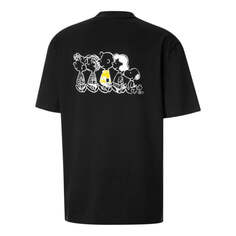 Футболка PUMA x Peanuts Crossover Cartoon Pattern Printing Sports Short Sleeve Black, черный