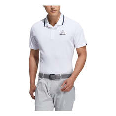 Футболка Men&apos;s adidas Solid Color Logo Casual Sports Short Sleeve Polo Shirt White, мультиколор