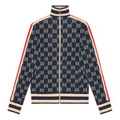 Куртка GUCCI Classic GG Cotton Jacquard Zipper Jacket Unisex Blue, синий