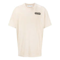 Футболка Men&apos;s OFF-WHITE SS22 Logo Printing Short Sleeve Loose Fit Light Brown T-Shirt, мультиколор
