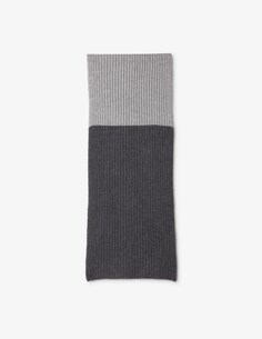 Двухцветный шарф с английскими ребрышками Rinascente, серый