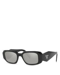 Прямоугольные солнцезащитные очки Symbole, 49 мм Prada, цвет Black