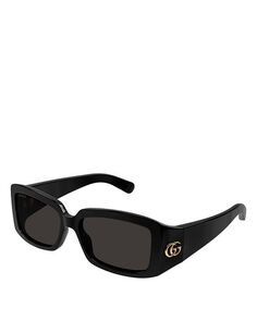 Прямоугольные солнцезащитные очки, 54 мм Gucci, цвет Black