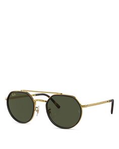 Круглые солнцезащитные очки, 53 мм Ray-Ban, цвет Gold