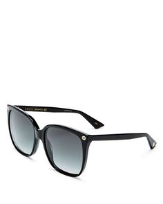 Квадратные солнцезащитные очки, 57 мм Gucci, цвет Black