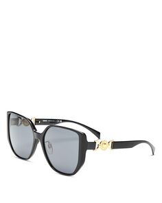 Квадратные солнцезащитные очки, 53 мм Versace, цвет Black