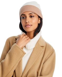 Двусторонняя вязаная кашемировая шапка с манжетами в рубчик C by Bloomingdale&apos;s Cashmere, цвет Multi