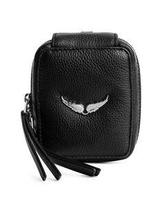 Кожаный клатч на молнии Swing Your Wings Zadig &amp; Voltaire, цвет Black