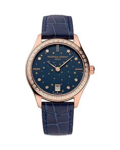 Классические часы, 36 мм Frederique Constant, цвет Blue