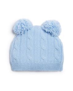 Кашемировая шапка с помпоном унисекс косой вязки Bloomie&apos;s - для малышей Bloomie&apos;s Baby, цвет Blue