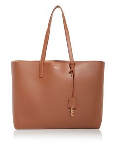Кожаная сумка-тоут для покупок East/West Saint Laurent, цвет Brown