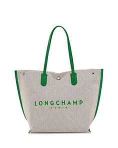 Большая парусиновая сумка-тоут Essential Toile Longchamp, цвет Gray