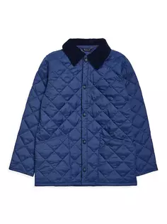 Стеганая куртка Liddesdale для маленьких мальчиков и мальчиков Barbour, синий