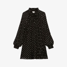 Тканое платье мини в горошек Claudie Pierlot, цвет noir / gris