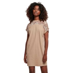 Короткое платье Urban Classics Lace, коричневый