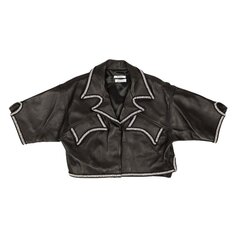 Рубашка Rhude Lace Trim Leather &apos;Black&apos;, черный