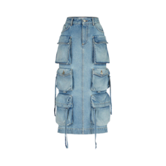 Юбка The Attico Midi Denim &apos;Sky Blue&apos;, синий