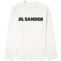 Футболка Jil Sander Long Sleeve Logo, цвет Porcelain